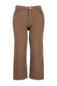 Trendyol Curve hnedé džínsy širokého strihu s vysokým pásom #8015913