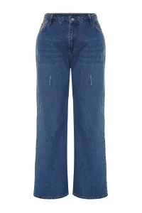 Trendyol Curve svetlomodré džínsy širokého strihu s vysokým pásom