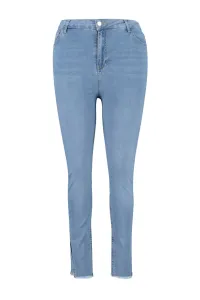 Trendyol Curve svetlomodrý rozpark, detail strapcov Flexibilné úzke džínsové džínsy #5872303
