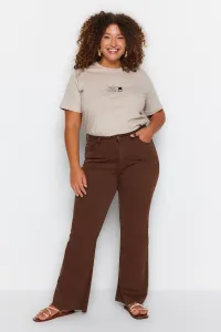 Trendyol Curve hnedý výrez španielskeho strihu džínsové džínsy