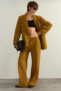 Trendyol Khaki limitovaná edícia normálny pás široký nohavice so širokými nohavicami