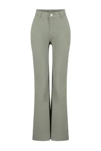 Trendyol Khaki Pocket Detailed High Waist Wide Leg Jeans