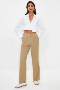 Trendyol Mink Straight Cut Woven Trousers with Elastic Waist #8891610