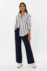 Trendyol Navy Blue Straight / Straight Cut Woven Trousers with Elastic Waist #8888499
