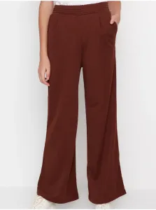 Trendyol Brown Pleated Knitted Trousers