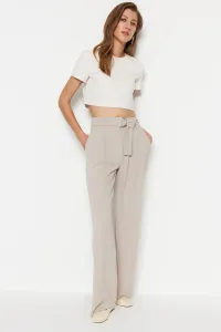 Trendyol Mink Woven Trousers with a Belt