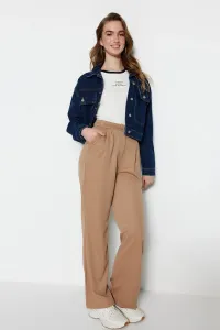 Trendyol Camel Knit Knitted Pants with Button Fastening Waist