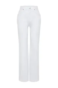 Trendyol White High Waist Wide Leg Jeans