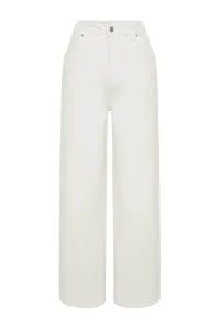 Trendyol White More Sustainable High Waist Extra Wide Leg Jeans with Elastic Waist #9154543