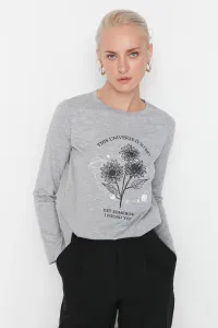 Dámske tričko s dlhym rukávom Trendyol Flower #4466250