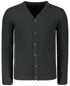 Trendyol Anthracite Men's Slim Fit Slim Fit V-neck Buttoned Corduroy Knit Cardigan #5051829