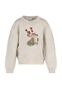 Trendyol Beige Embroidery Detailed Girl Knitwear Sweater #5012688