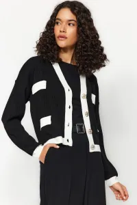 Trendyol Black Color Block Knitwear Cardigan #9114796