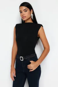 Trendyol Black Fitted Knitted Snap-On Bodysuit