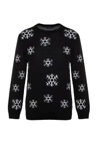 Trendyol Black Men's Regular Fit Crew Neck Christmas Knitwear Sweater