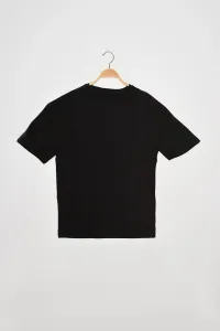 Trendyol Black Men's Relaxed Short Sleeved Back Printed 100% Cotton T-Shirt #678533