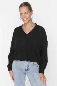 Trendyol Black Oversize Thessaloniki Knitted Sweatshirt