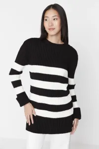 Trendyol Black Thick Striped Ribbed Knitwear Sweater #5238272