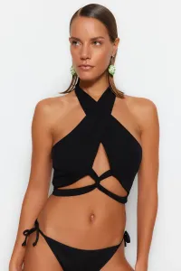 Trendyol Black Crop Knitted Cut Out/Window Blouse