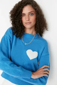 Trendyol Blue Heart Detailed Knitwear Sweater