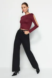 Trendyol Burgundy Cut Out Detailed Slim, Flexible Knitted Blouse #8015738