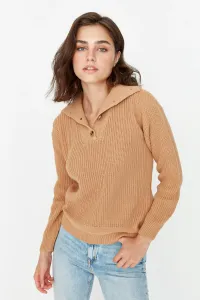 Trendyol Camel Collar Detailed Knitwear Sweater