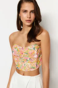 Trendyol Multicolored Floral Printed Tulle Bustier #5893302