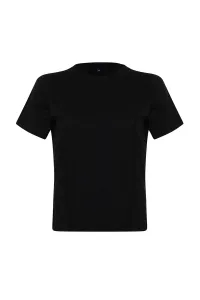 Trendyol Curve Black Piping Detailed Knitted T-shirt