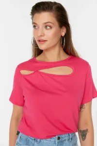 Trendyol Curve Fuchsia Cut-Out Detailed Knitted Blouse