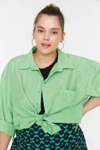 Trendyol Curve Green Boyfriend Woven Shirt #4541429