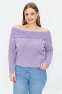 Trendyol Curve Lilac Carmen Collar Knitwear Sweater #8882053
