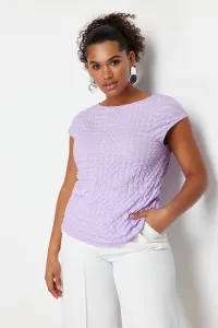 Trendyol Curve Lilac Textured Knitted Blouse #9162104