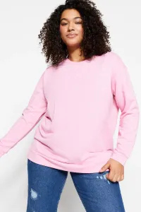 Trendyol Curve Pink Slit Detailed Knitted Thin Sweatshirt #5249660