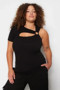 Trendyol Curve Black Cut-Out Detailed Knitted Blouse #5873370