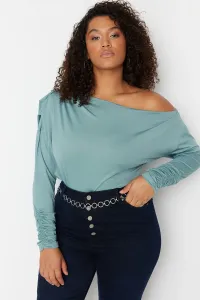 Trendyol Curve Green Knitted Blouse