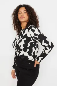 Trendyol Curve Multicolored Patterned Bodycone Corded Knitted Blouse