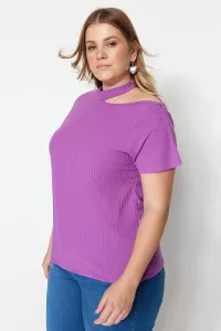 Trendyol Curve Purple Cut-Out Detailed Knitted Blouse #5867699