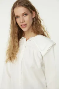 Trendyol Ecru Collar Woven Shirt with Pompom Detail #4842283