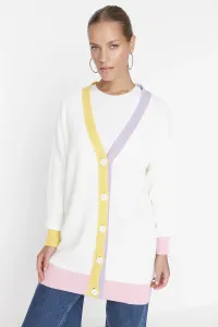 Trendyol Ecru Color Strip Detailed Knitwear Cardigan #4656519