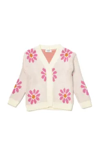 Trendyol Ecru Flower Jacquard Girls Knitwear Cardigan #4789894