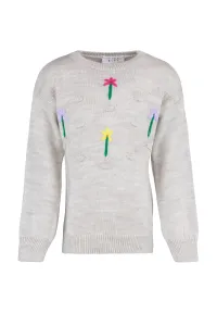 Trendyol Ecru Flower Embroidery Girl Knitwear Sweater #4752933