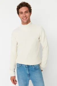 Trendyol Men's Ecru Oversize Wide Fit Turtleneck Basic Sweater