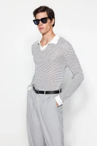 Trendyol Ecru Men's Regular Fit Cotton Polo Collar Knitwear Sweater