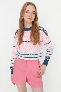 Trendyol Ecru Patterned Crewneck Knitwear Sweater #766899