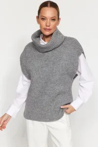 Trendyol šedá udržateľnejší rolák pleteniny sveter