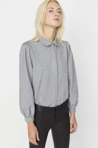 Trendyol Gray Woven Shoulder Gathered Shirt
