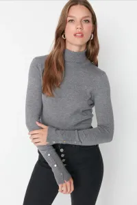 Trendyol Gray Crop Premium Yarn / Special Yarn Basic Knitwear Sweater #5239603