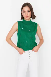Trendyol Green Embroidery Detailed Knitwear Sweater