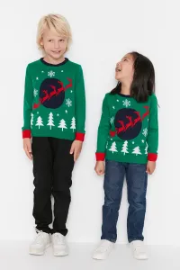 Trendyol Green Jacquard Unisex Kids Knitwear Sweater #5347097
