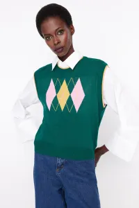 Trendyol Green Crop Pletený sveter